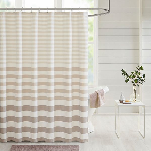 Madison Park Donna Stripe Blended Yarn Dyed Woven Shower Curtain