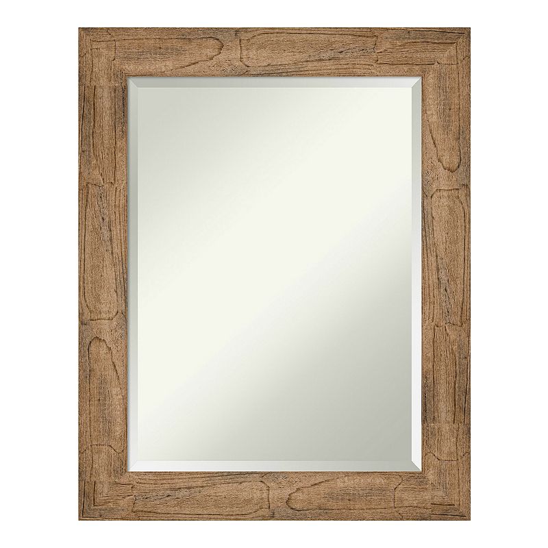 Amanti Art Owl Brown Wood Square Wall Mirror, 33X27