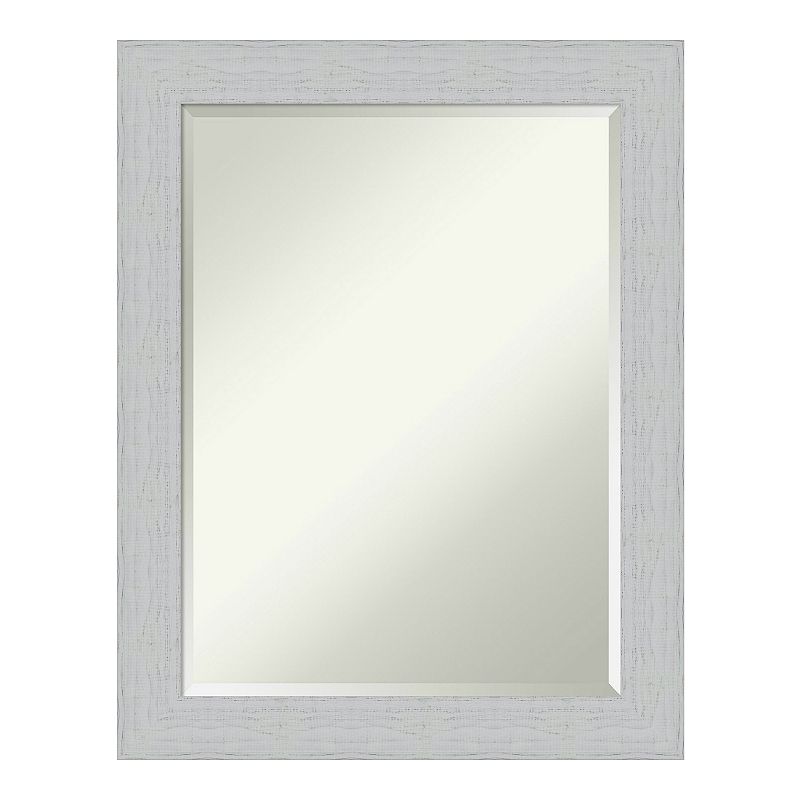 Amanti Art Shiplap White Wood Medium Wall Mirror, 22X28