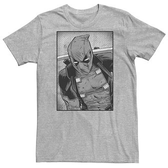 Men's Marvel Comics Deadpool Black And White Tee