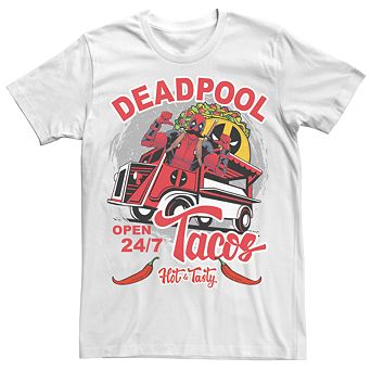Men's Marvel Comics Deadpool Hot & Tasty Tacos Tee
