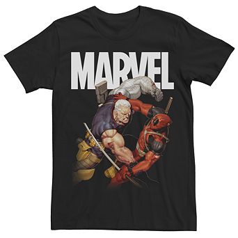 Men's Marvel Cable & Deadpool Fight Graphic Tee