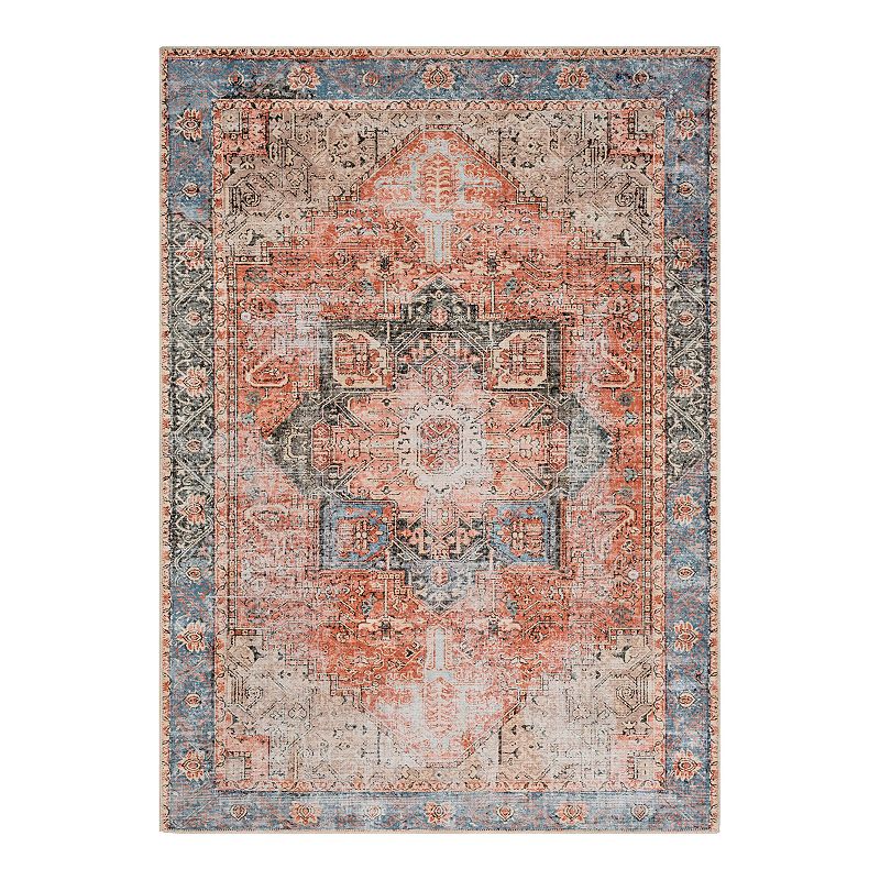 Decor 140 Almira Distressed Medallion Rug, Orange, 5X7 Ft