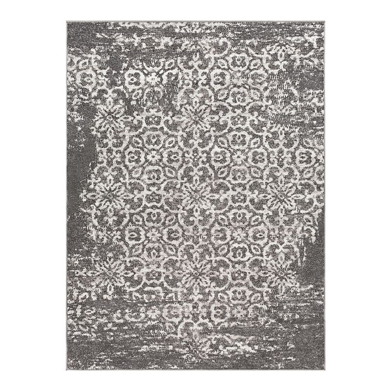 Decor 140 Marseille Distressed Trellis Rug, Grey, 8X10 Ft