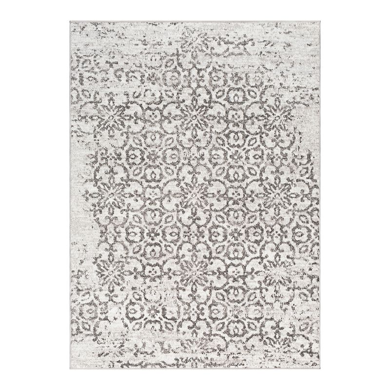 Decor 140 Marseille Distressed Trellis Rug, Grey, 8X10 Ft