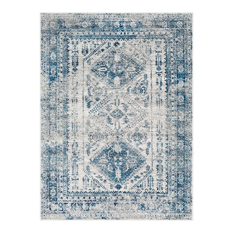 Decor 140 Marseille Distressed Rug, Blue, 6.5X9 Ft
