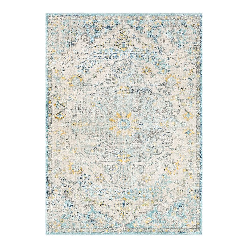 Decor 140 Astra Distressed Medallion Rug, Beig/Green, 5X7 Ft