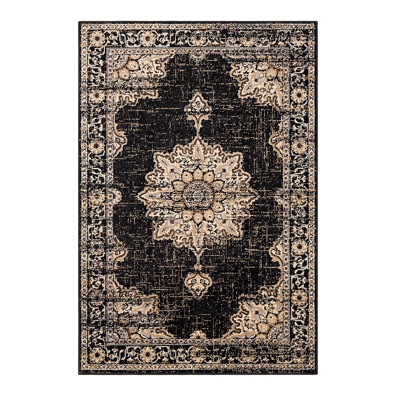 Decor 140 Primordial Medallion Rug, Black, 8X11 Ft