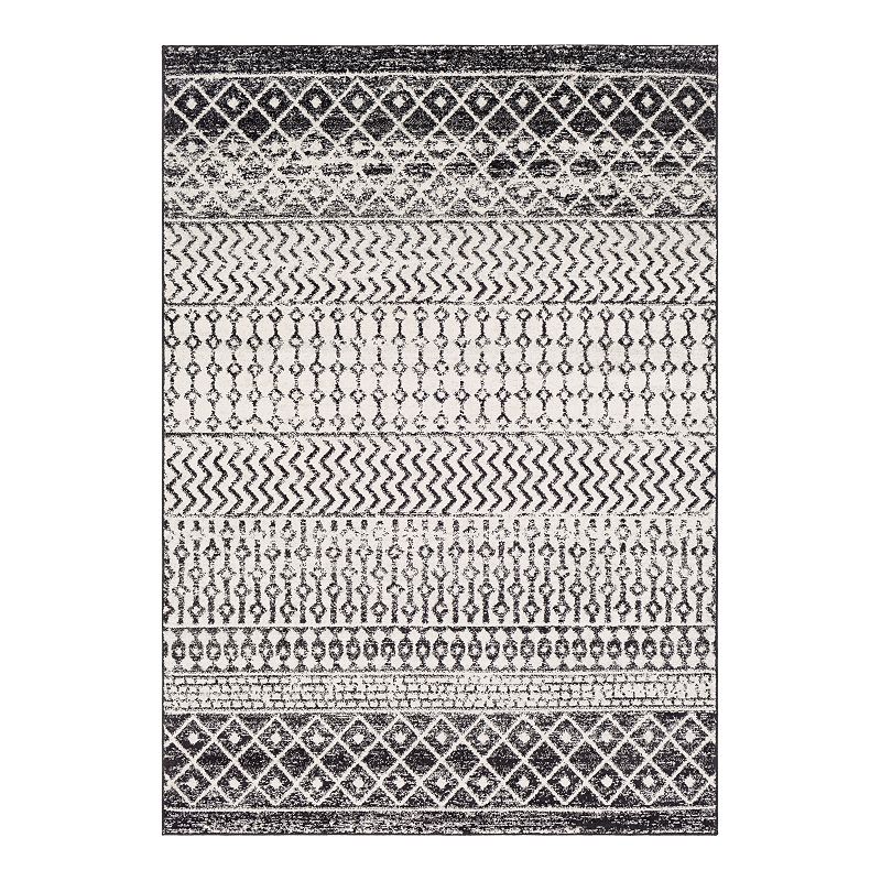 Decor 140 Raja Southwestern Rug, Black, 5Ft Rnd