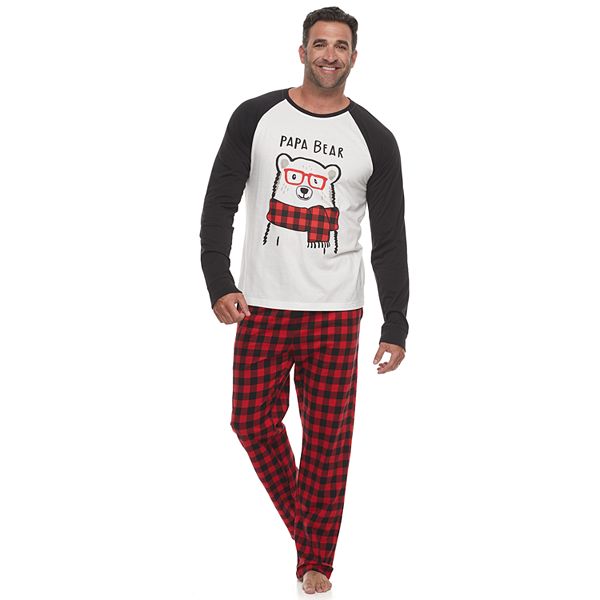 Big & Tall Jammies For Your Families® Cool Bear Top & Bottoms Pajama ...