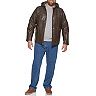 Big & Tall Levi's Faux Leather Quilted Racer Jacket With Jersey Hood
