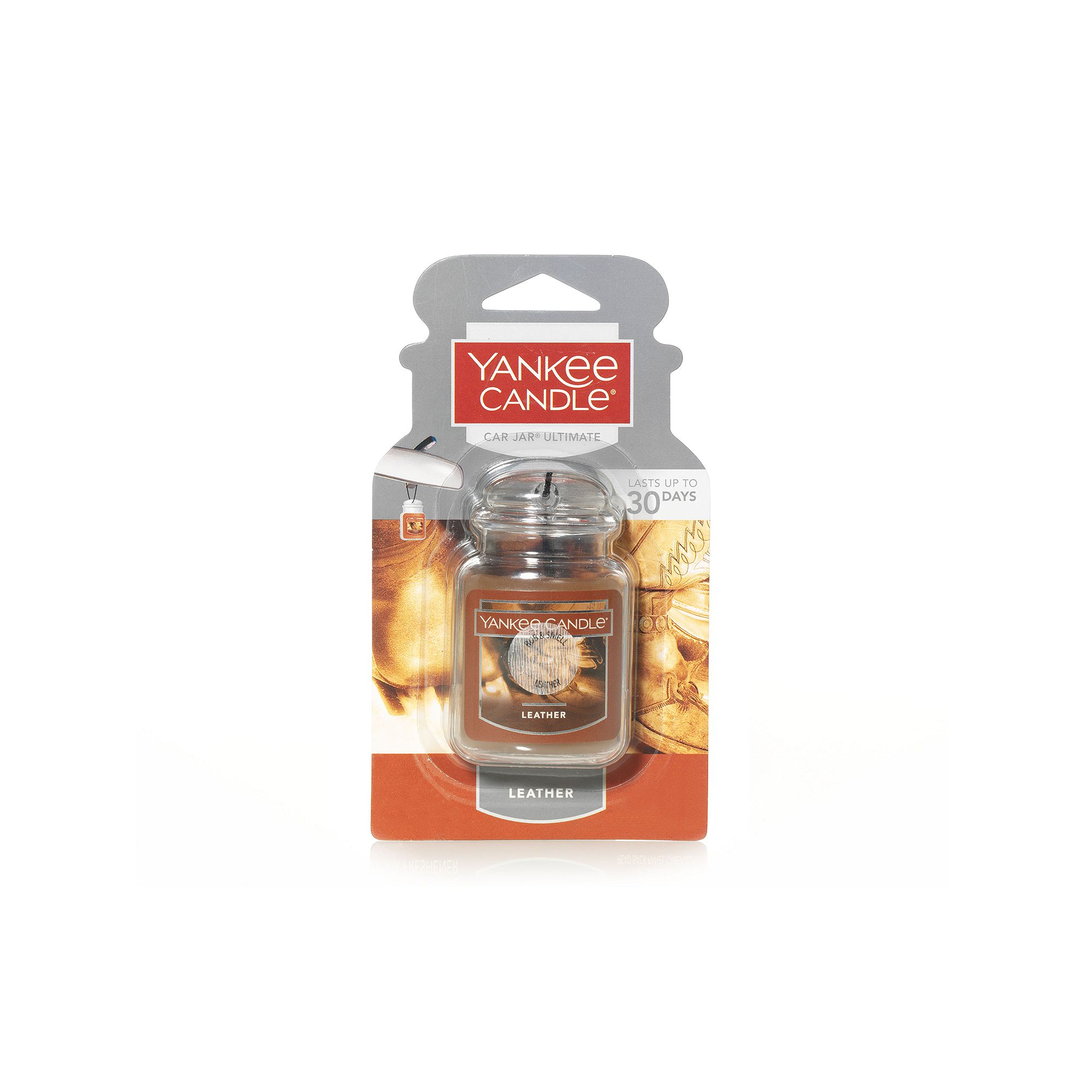 Yankee Candle Ultimate Car Jar Leather Air Freshener, Brown