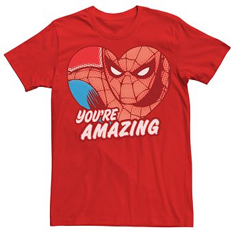 Men's Marvel Retro Spider-Man Amazing Heart Graphic Tee