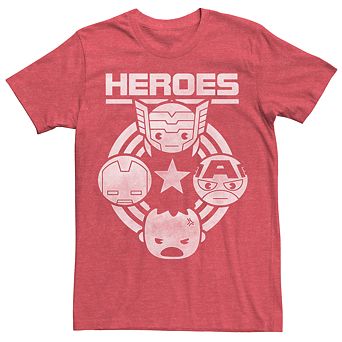 Men's Marvel Kawaii Art Collection Quad Icons Graphic Tee