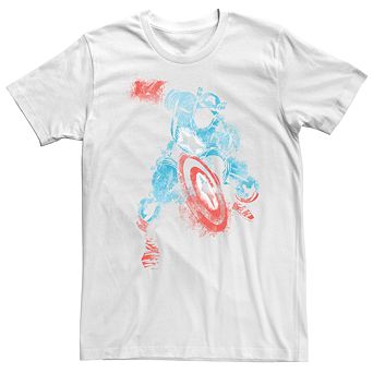 Men's Marvel Captain America Watercolor Graphic Tee