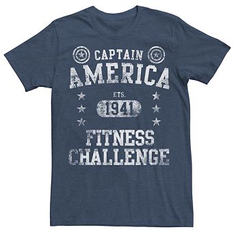Men's Marvel Captain America Vintage Fitness Challenge Graphic Tee