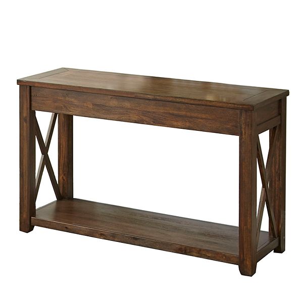 Hallishaw Counter Height Bar Console Table With Gallery Rail Ashley