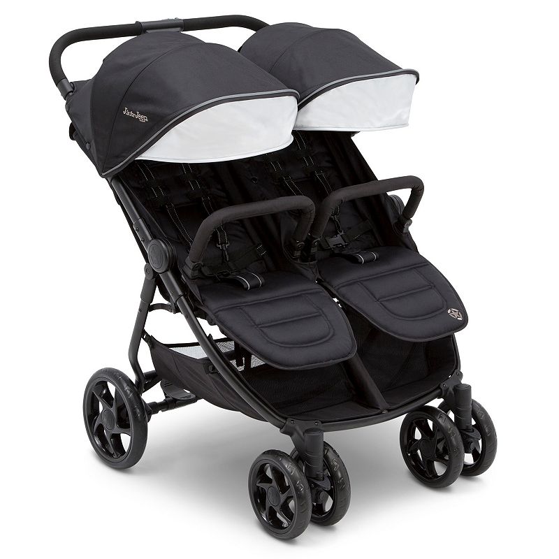 Delta Children J is for Jeep Brand Destination Ultralight Double Stroller, Black