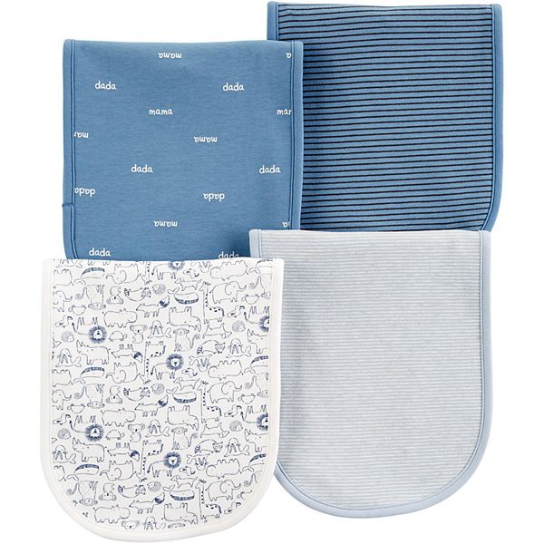'CARTERS' QUALITY 4 PACK BABY BOY FEEDING BURP CLOTH TOWELLING *NEW *GIFT IDEA 