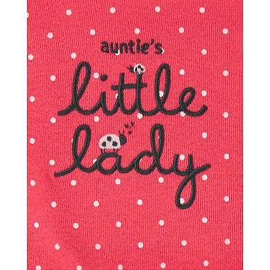 Baby Girl Carter's 3 Piece "Auntie's Little Lady" Ladybug Bodysuits & Pants Set