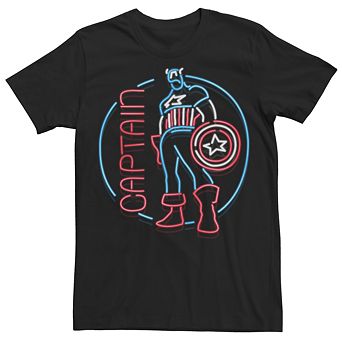 Men's Captain America Neon Sign Tee