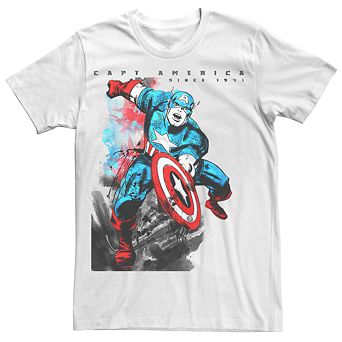 Men's Captain America Watercolor Tee