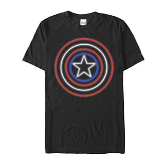 Men's Marvel Comics Retro Captain America NeonLight Shield Tee
