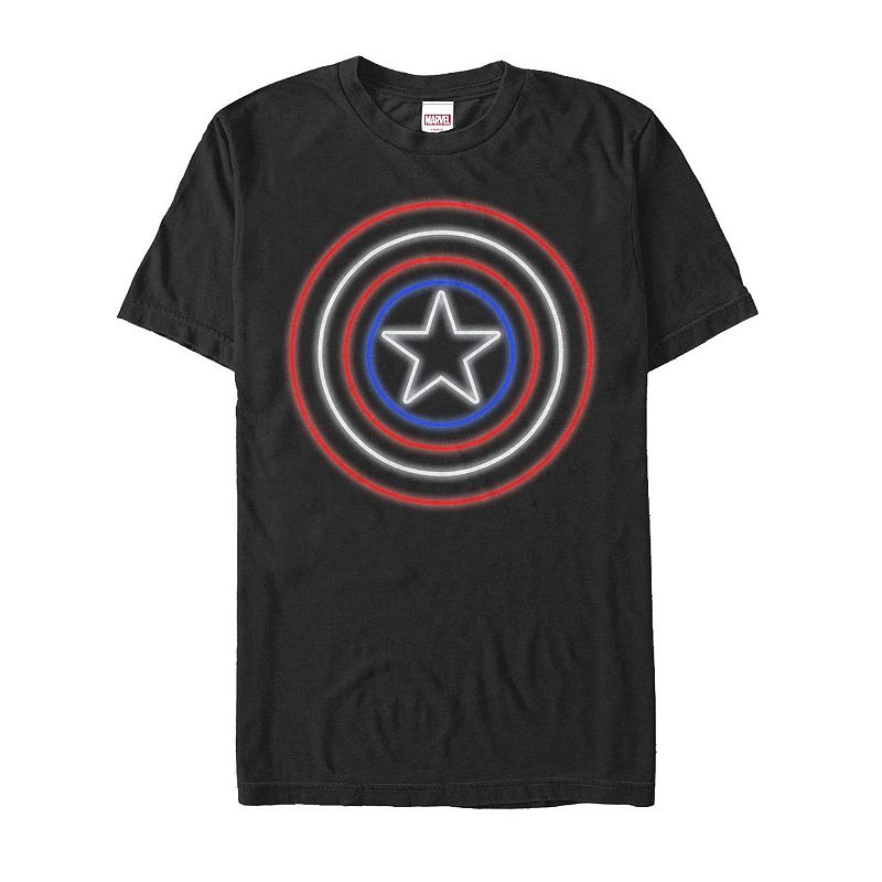 Men's Marvel Comics Retro Captain America NeonLight Shield Tee, 