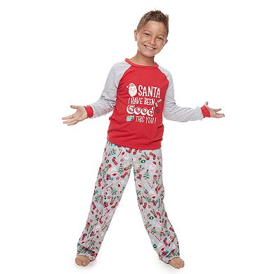 Boys 4-20 Jammies For Your Families Fun Santa Top & Bottoms Pajama Set by Cuddl Duds