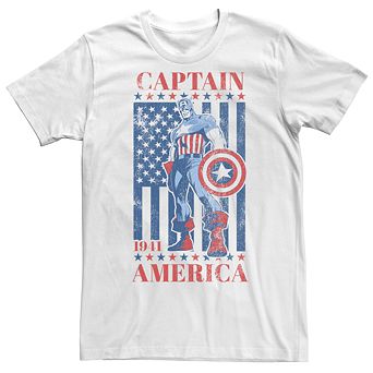 Men's Marvel Captain America Flag Graphic Tee