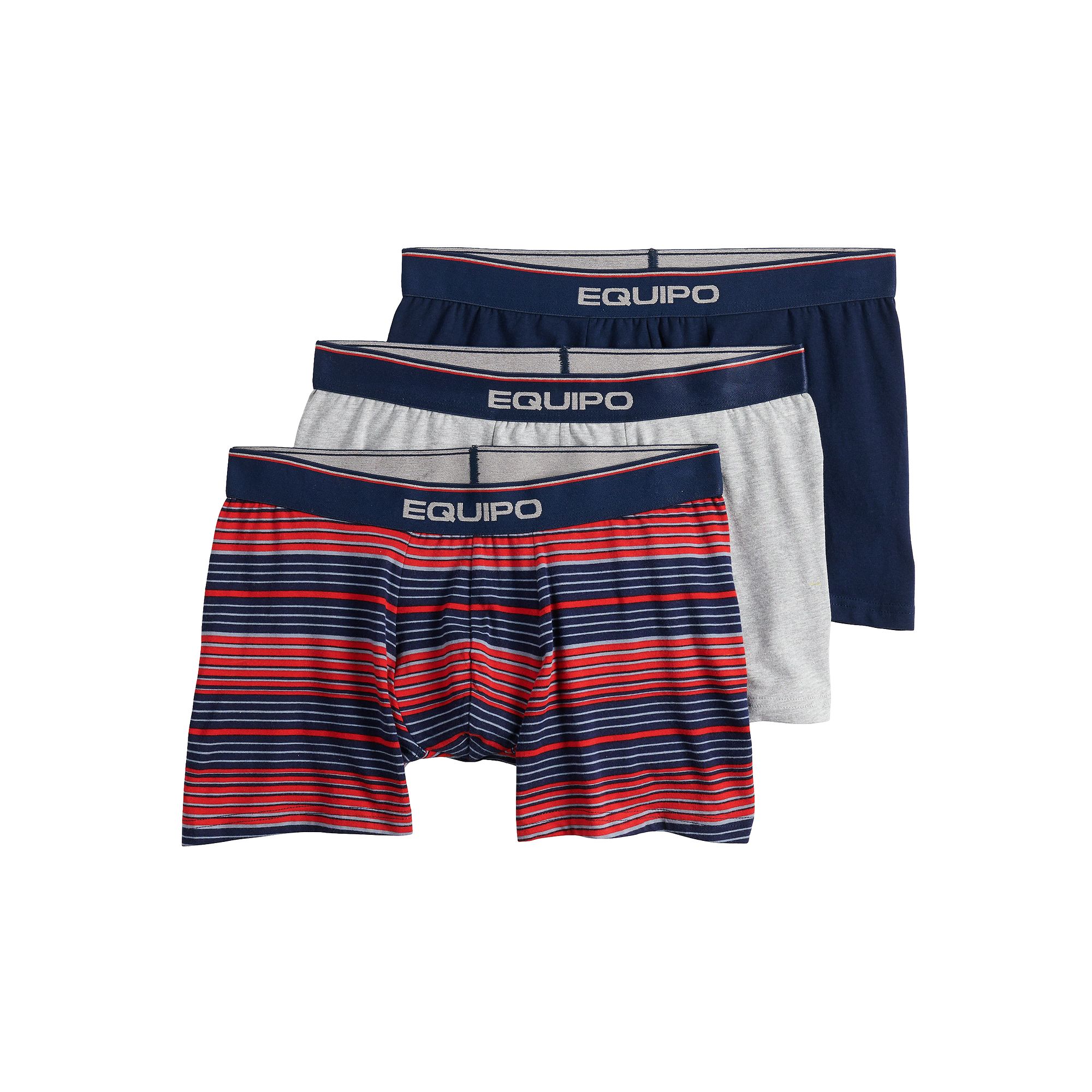 Mens Equipo 3-Pack Boxer Briefs, Size: Small, Grey Gray Navy