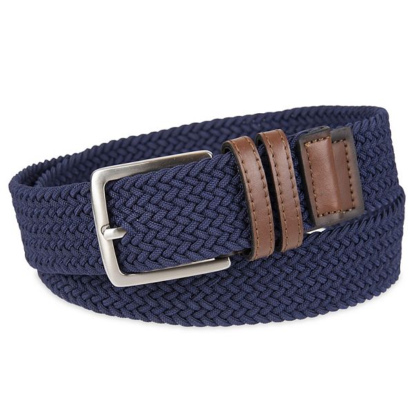 Adan Braided Stretch Webbing Belt, blue