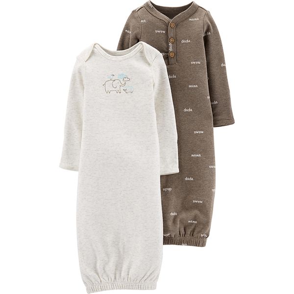 Baby Carter's 2 Pack Elephant Henley Sleep Gowns