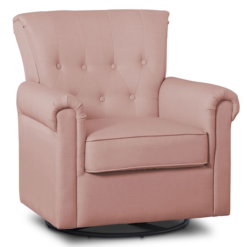 Delta Children Harper Nursery Glider Swivel Rocker Chair, Med Pink