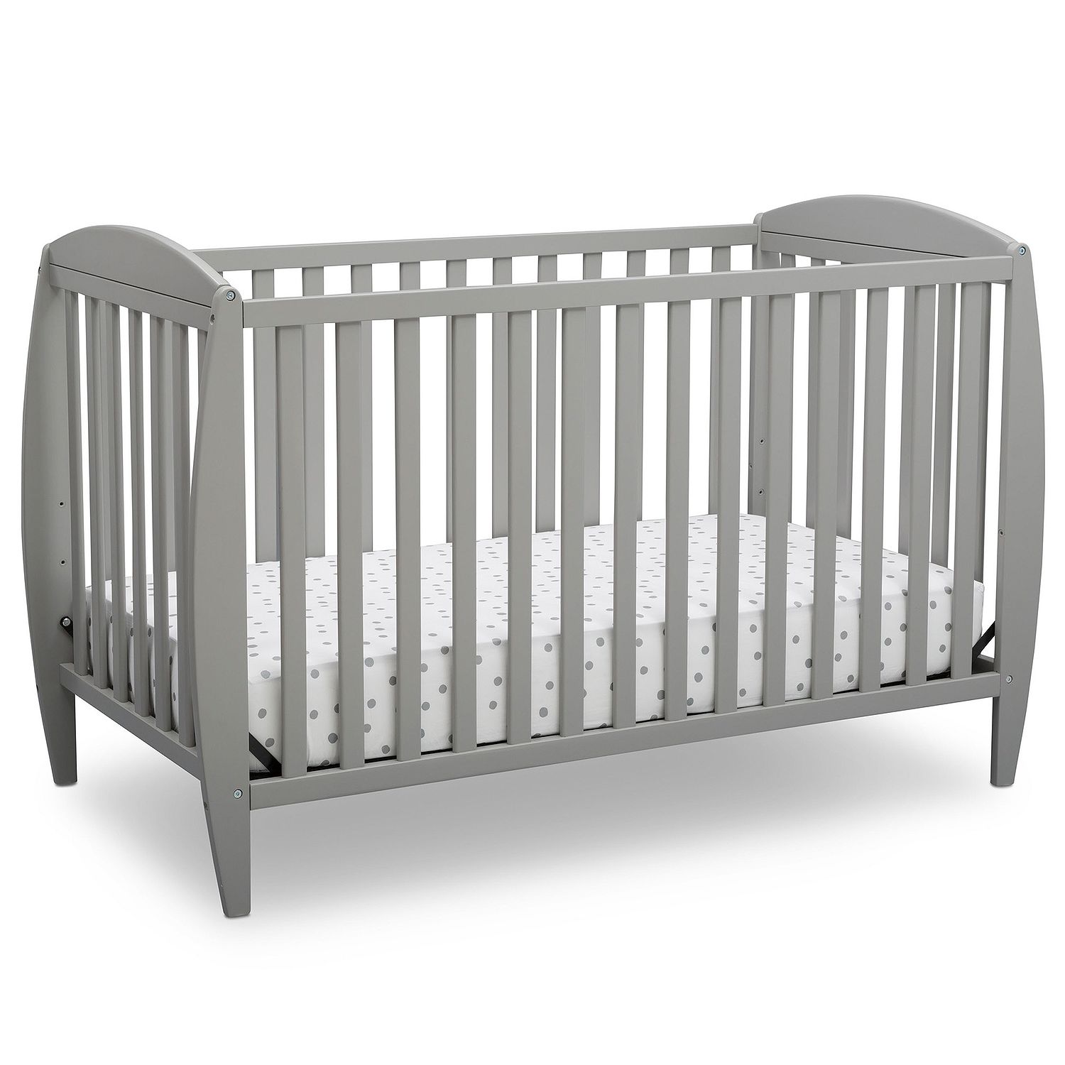 Photo 1 of Delta Children Twinkle 4-in-1 Convertible Baby Crib, Easy to Assemble, Sustainable New Zealand Wood, Grey 58"W x 29.5"D x 37"H 
