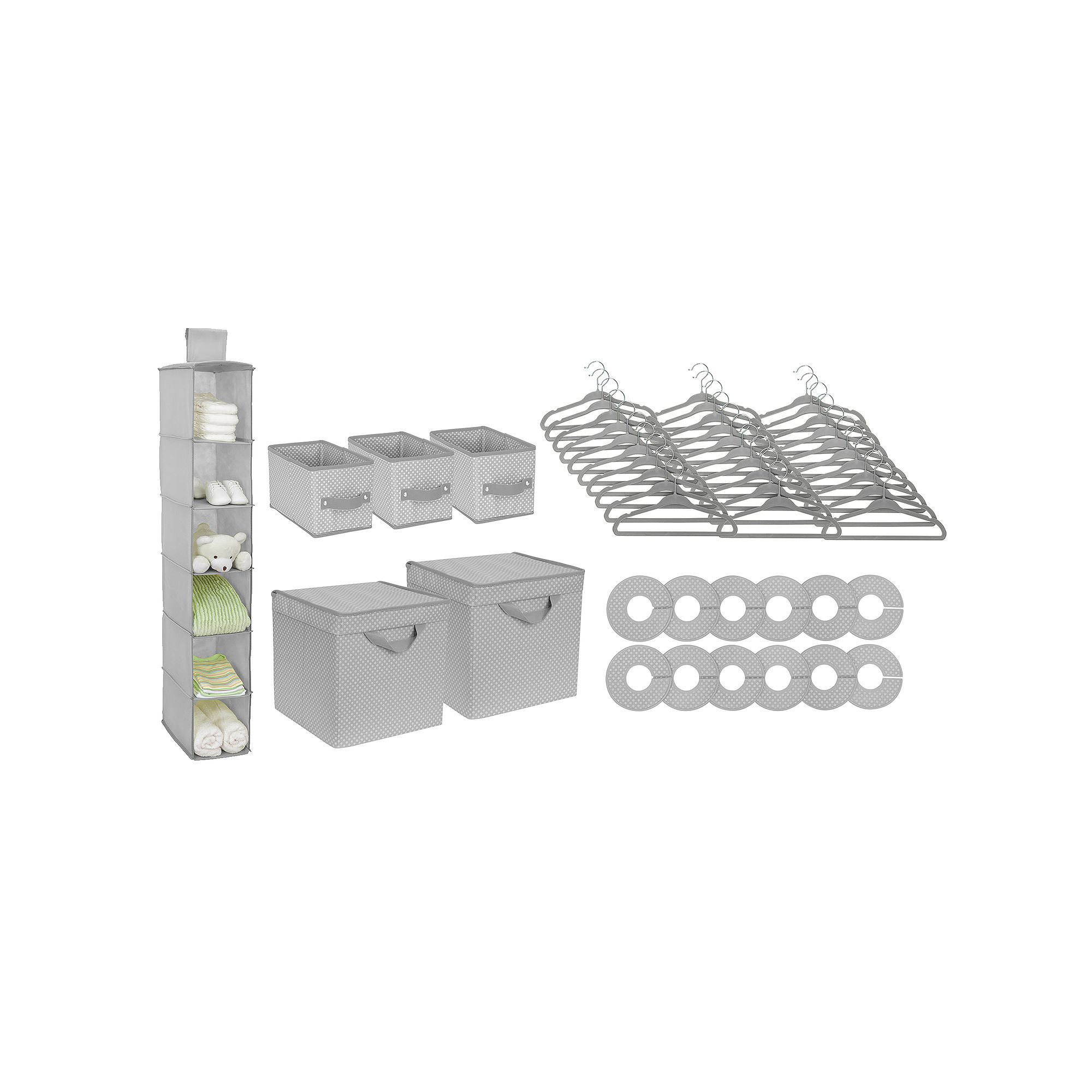 Delta Children 48-Piece Nursery Storage Set, Dove Gray