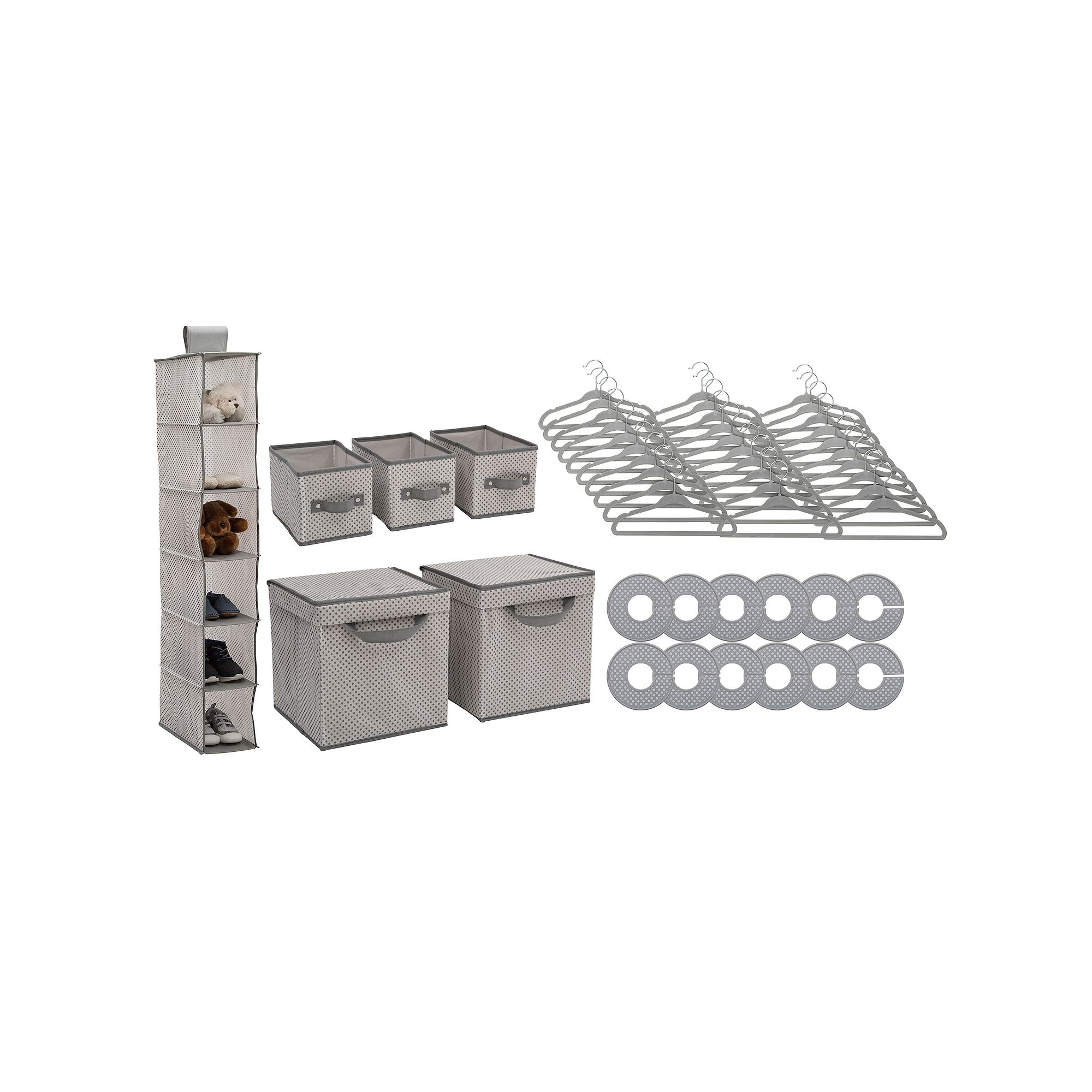 Delta Children 48-Piece Nursery Storage Set, Gray