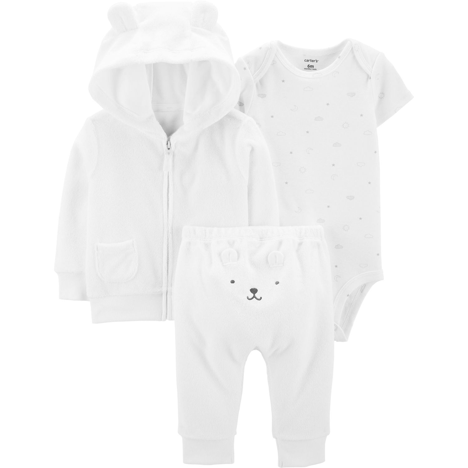 white baby hoodie