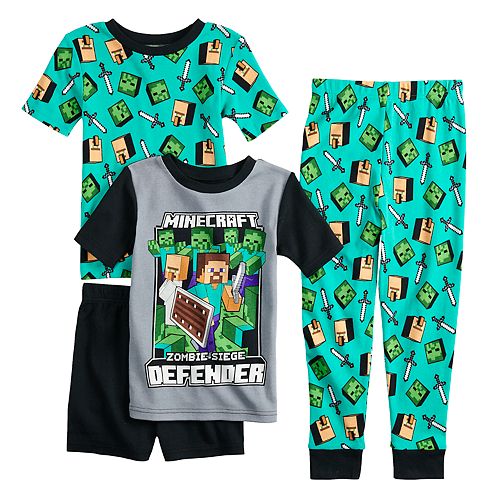 Boys 6 12 Minecraft Defenders 4 Piece Pajama Set