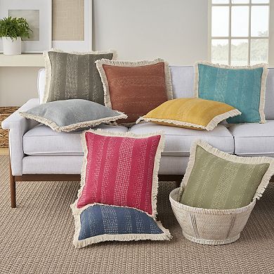 Mina Victory Life Styles Stonewash Sage Pouf