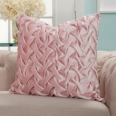 Mina Victory Velvet Pleated Waves Throw Pillow