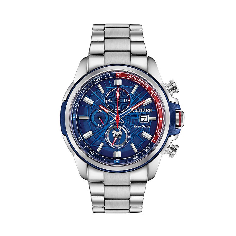 Marvel Spider-Man Men's Chronograph Watch by Citizen, Size: Large, Silvertone