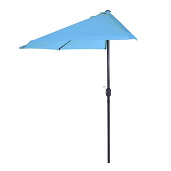 Pure Garden Blue Half Round Patio Umbrella