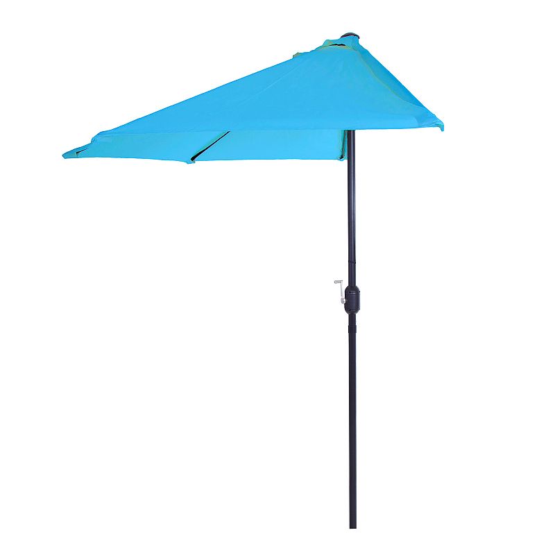 Pure Garden Blue Half Round Patio Umbrella