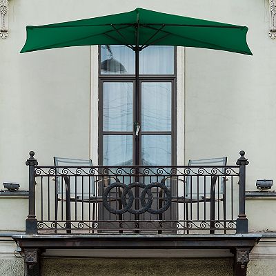 cantilever solar led offset outdoor patio umbrella HOMSHADE 10FT with Base Included, Red and lasting outdoor ambiance Color:Slate Moss Dark Heather/Slate Moss 2022BF20% FUNDAZE 10x10ft Double Canopy