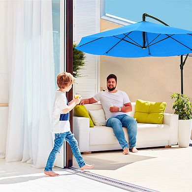 Pure Garden Blue Overhanging Patio Umbrella