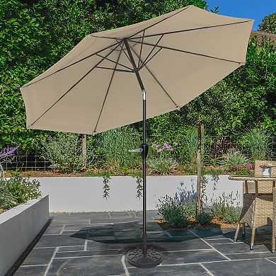 Pure Garden Tan Auto Tilt Patio Umbrella