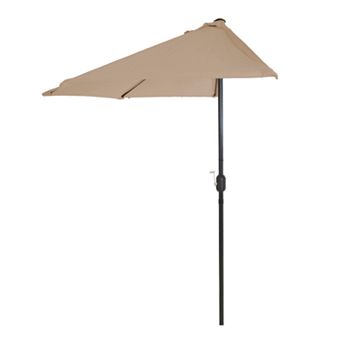Pure Garden Tan Half Round Patio Umbrella