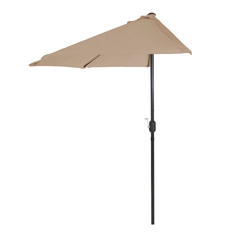 39549579 Pure Garden Tan Half Round Patio Umbrella, Multico sku 39549579