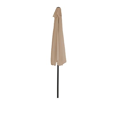 Pure Garden Tan Half Round Patio Umbrella